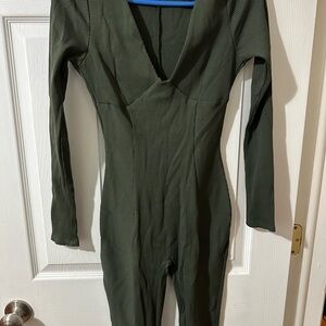 Naked Wardrobe Olive Green Jumpsuit